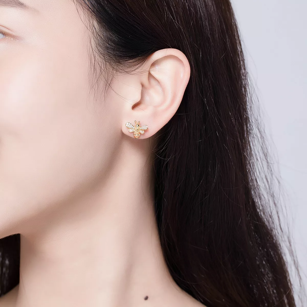 Brincos Petit abelha estilo Pandora - SCE344-B