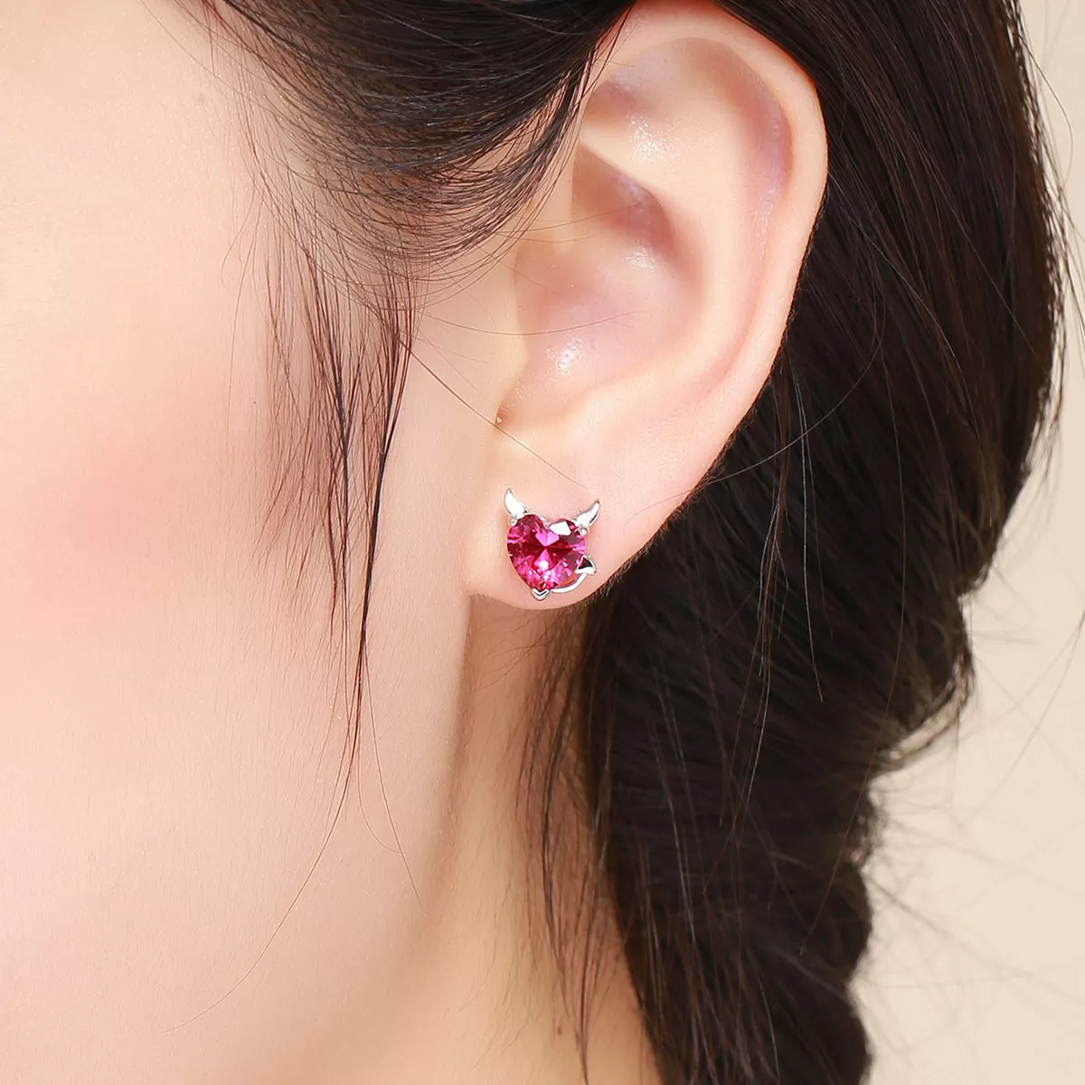 Brincos Petit Anjo e demônio estilo Pandora - SCE414