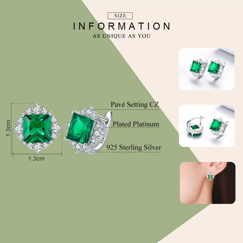 Brincos Petit Aurora Verde estilo Pandora - SCE540
