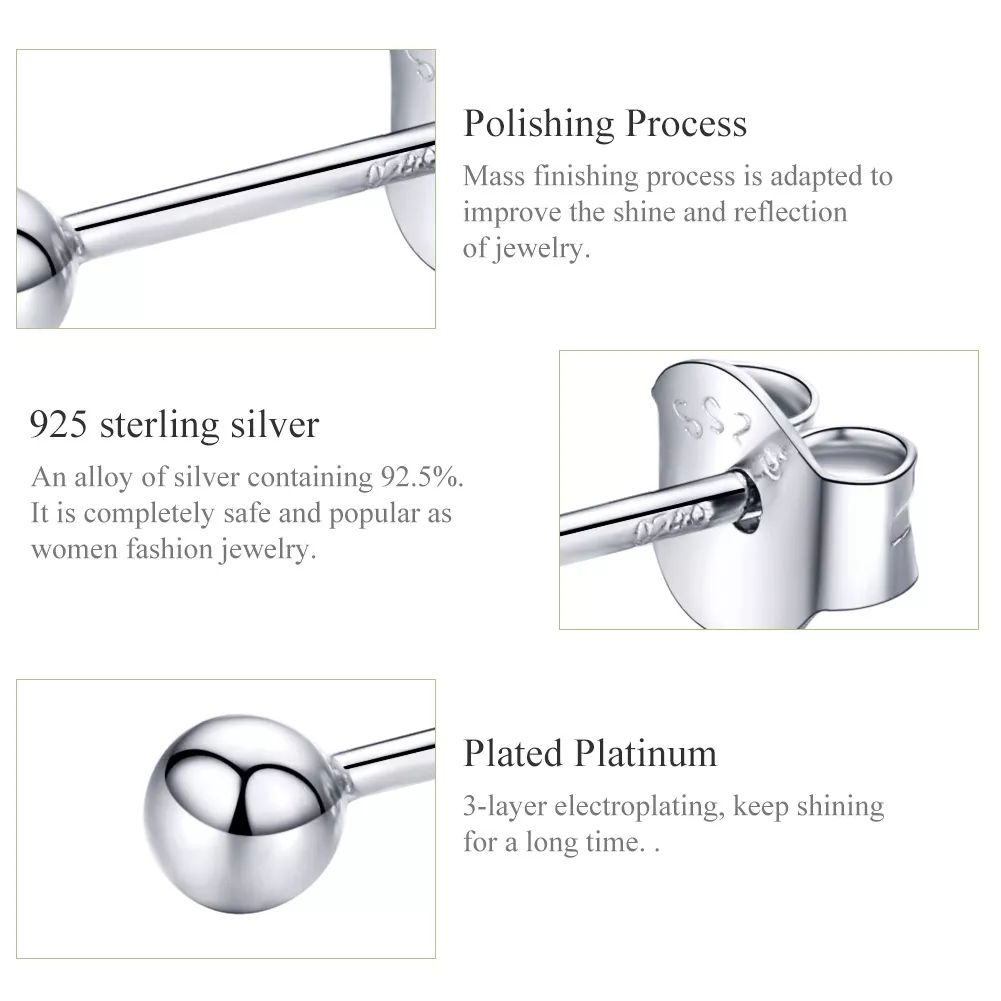 Brincos Petit Bola pequena estilo Pandora - SCE581