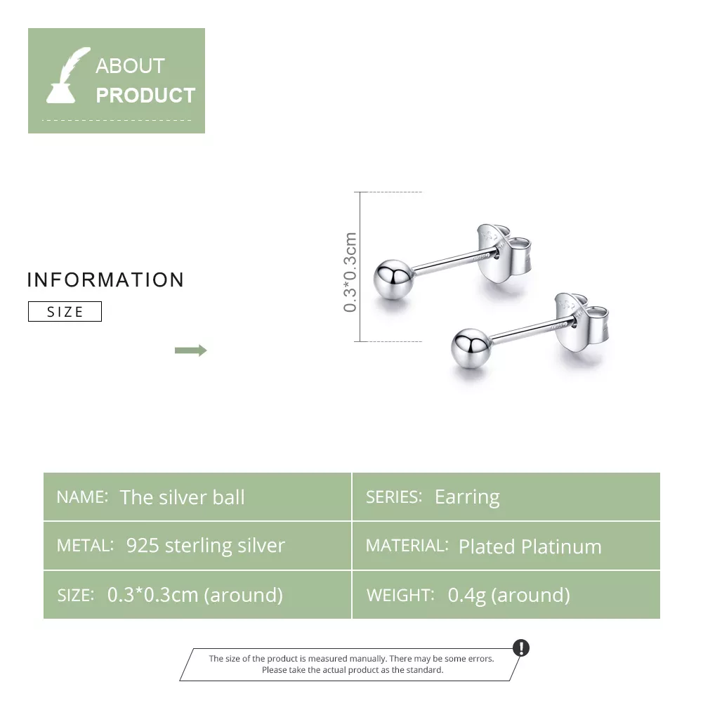 Brincos Petit Bola pequena estilo Pandora - SCE581