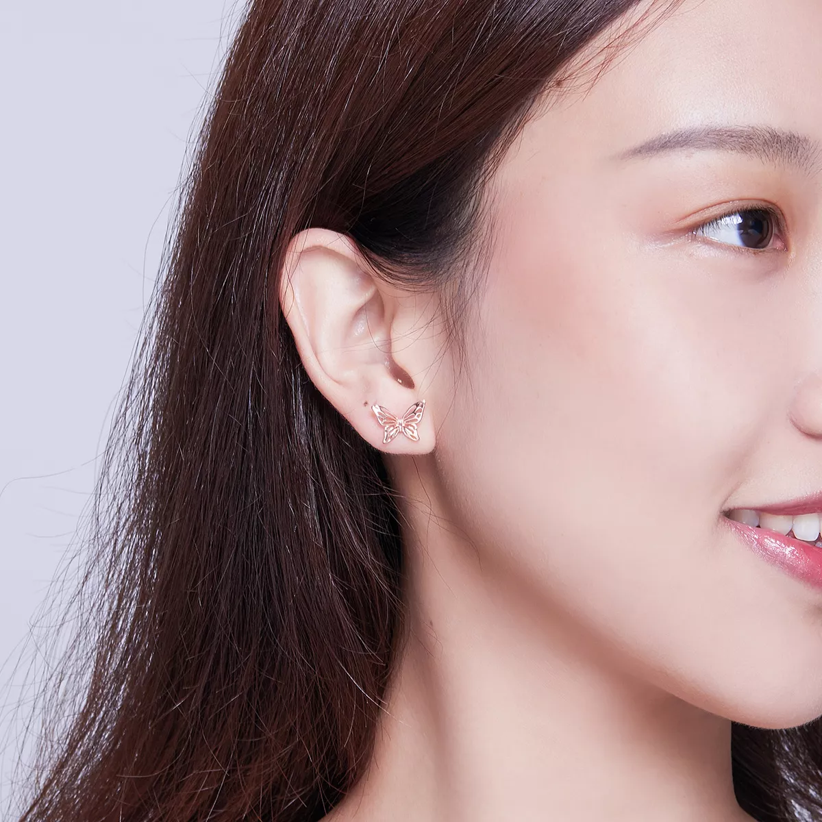 Brincos Petit Borboleta estilo Pandora Rose - SCE452-C