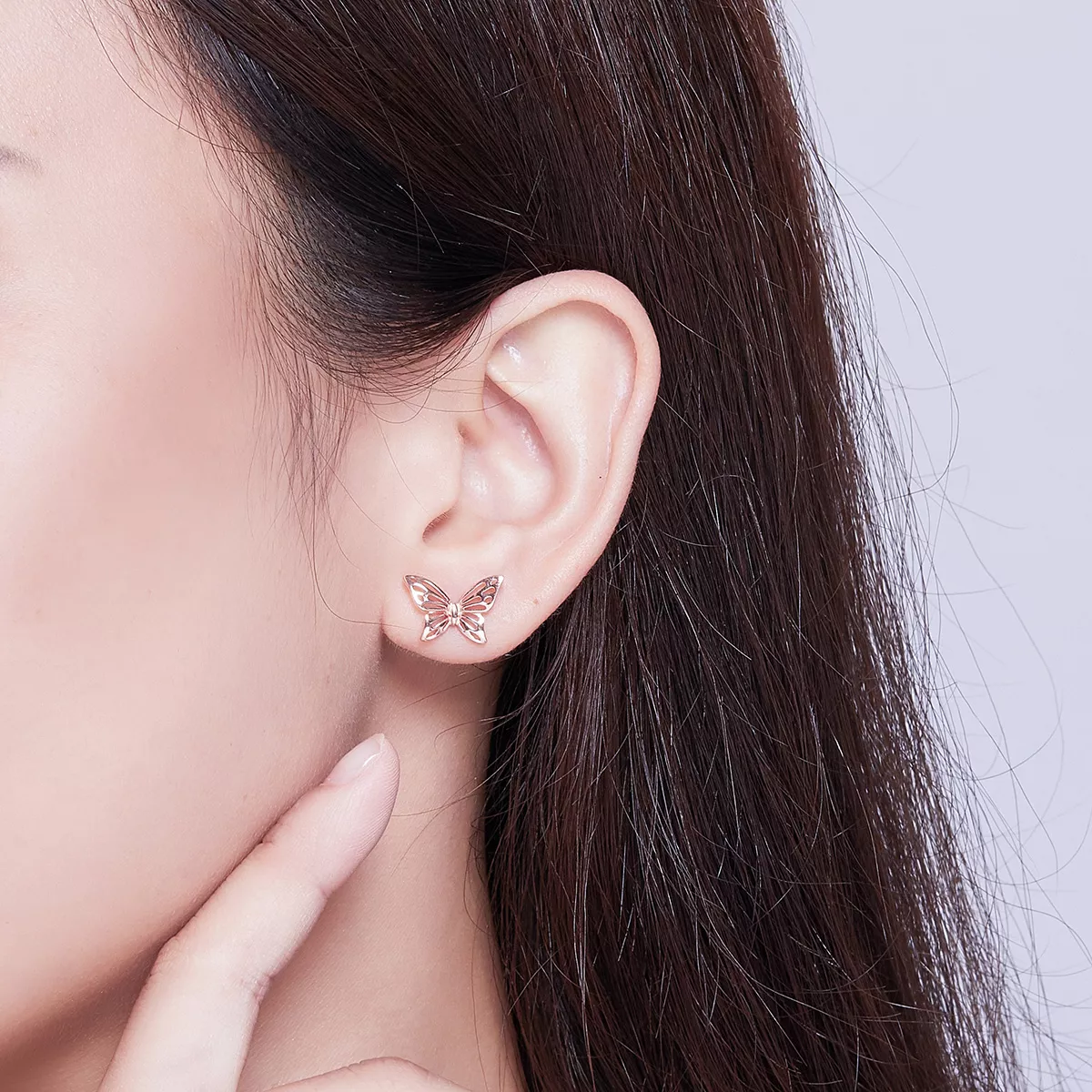 Brincos Petit Borboleta estilo Pandora Rose - SCE452-C