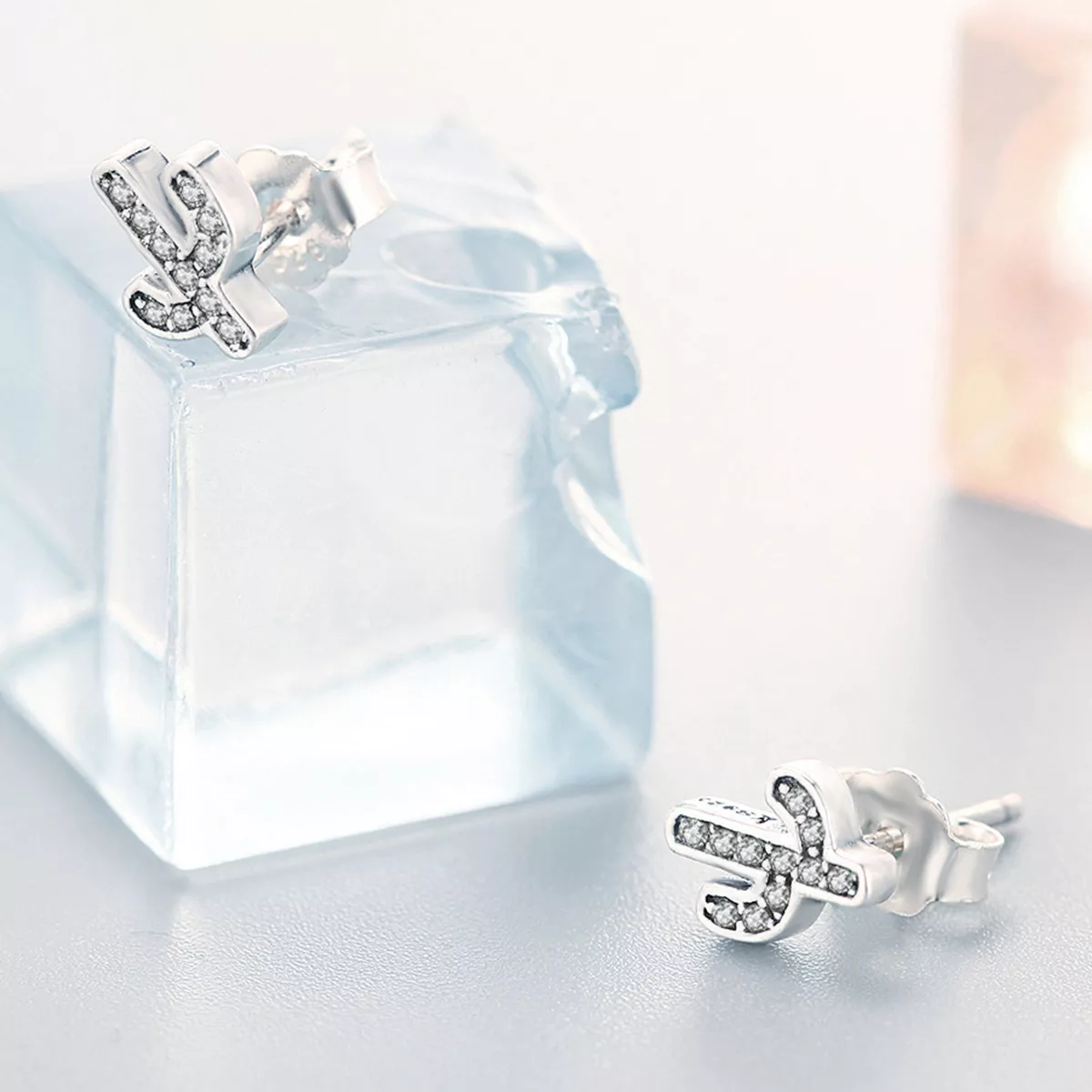 Brincos Petit Cacto Fresco estilo Pandora - SCE286