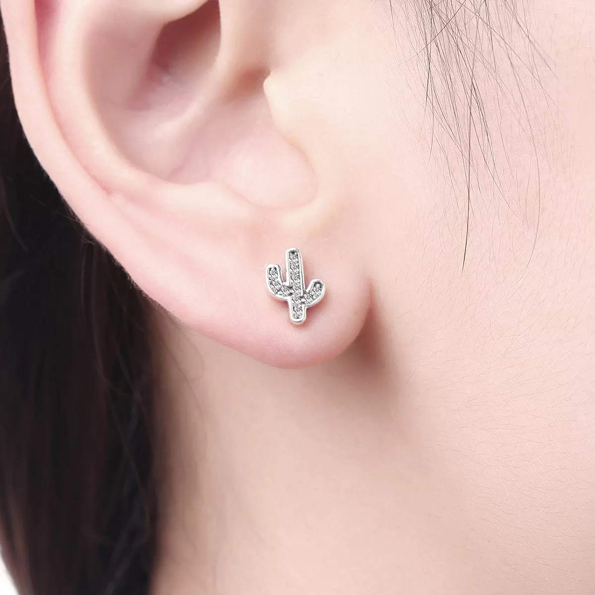 Brincos Petit Cacto Fresco estilo Pandora - SCE286