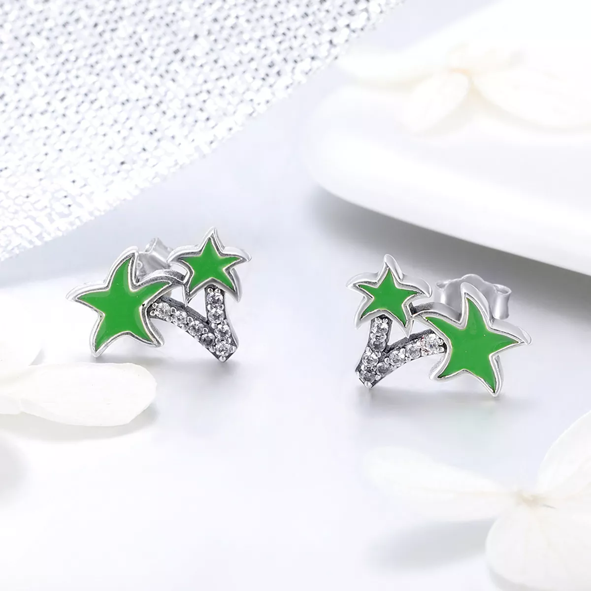 Brincos Petit Coqueiro estilo Pandora - SCE428