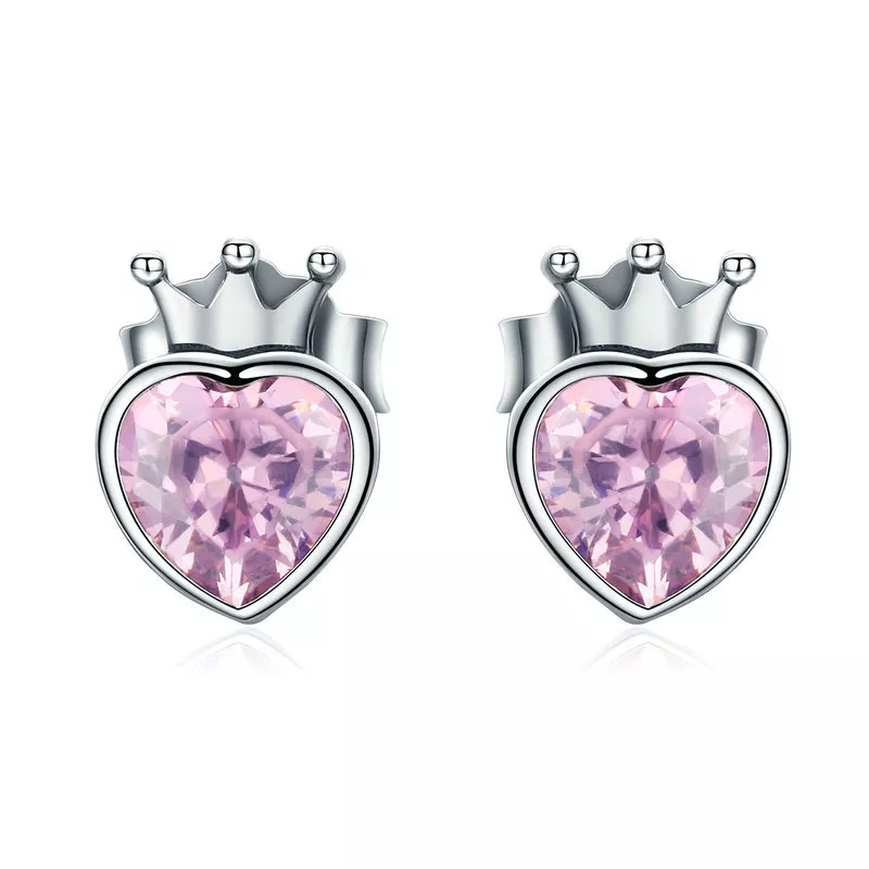 Brincos Petit Coração da Coroa estilo Pandora - SCE174
