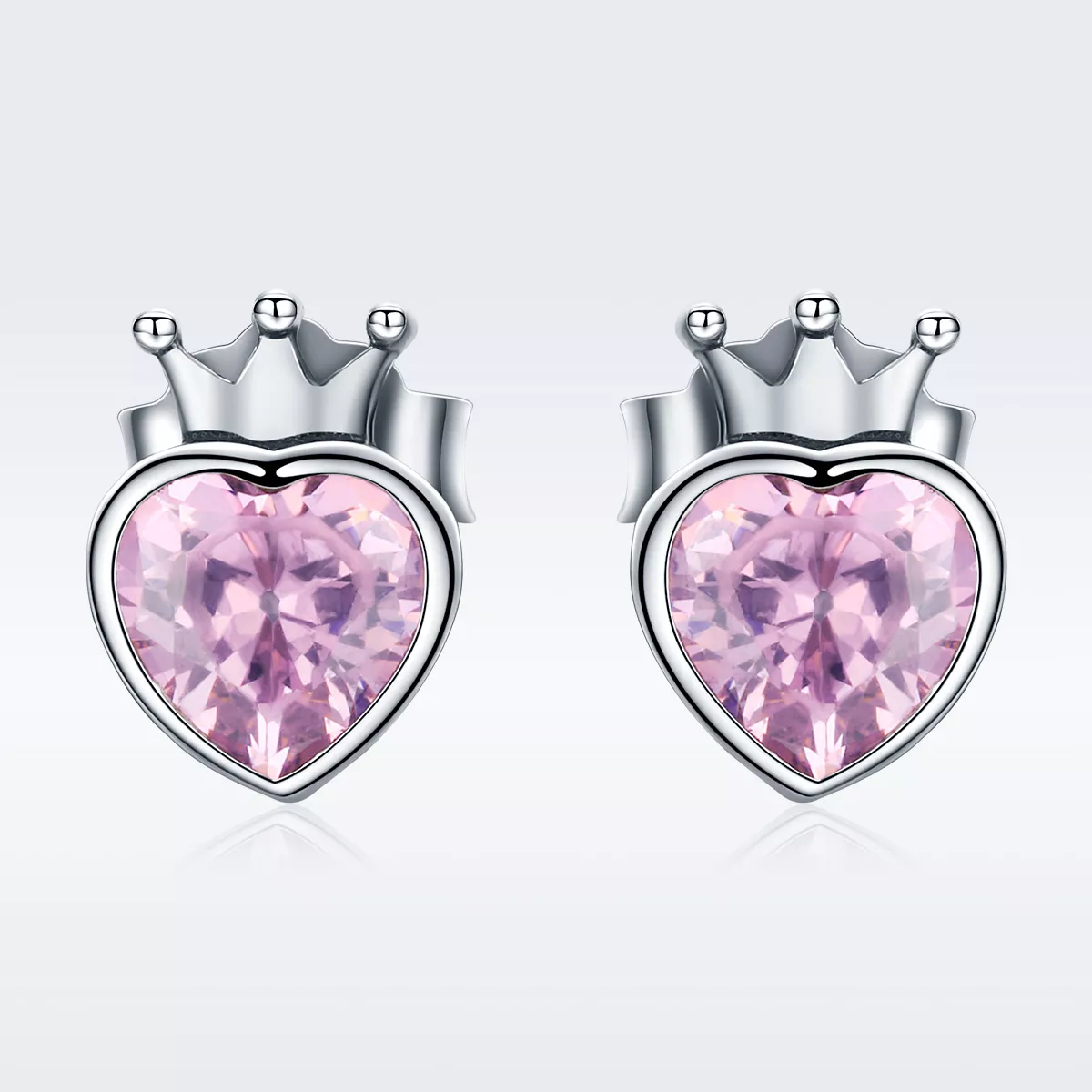 Brincos Petit Coração da Coroa estilo Pandora - SCE174