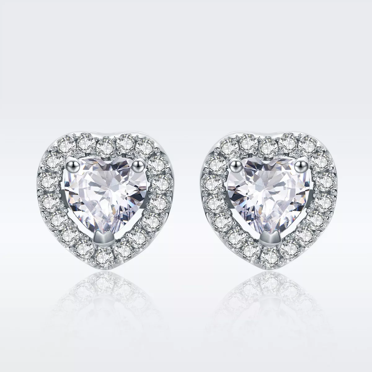 Brincos Petit Corações brilhantes estilo Pandora - SCE059