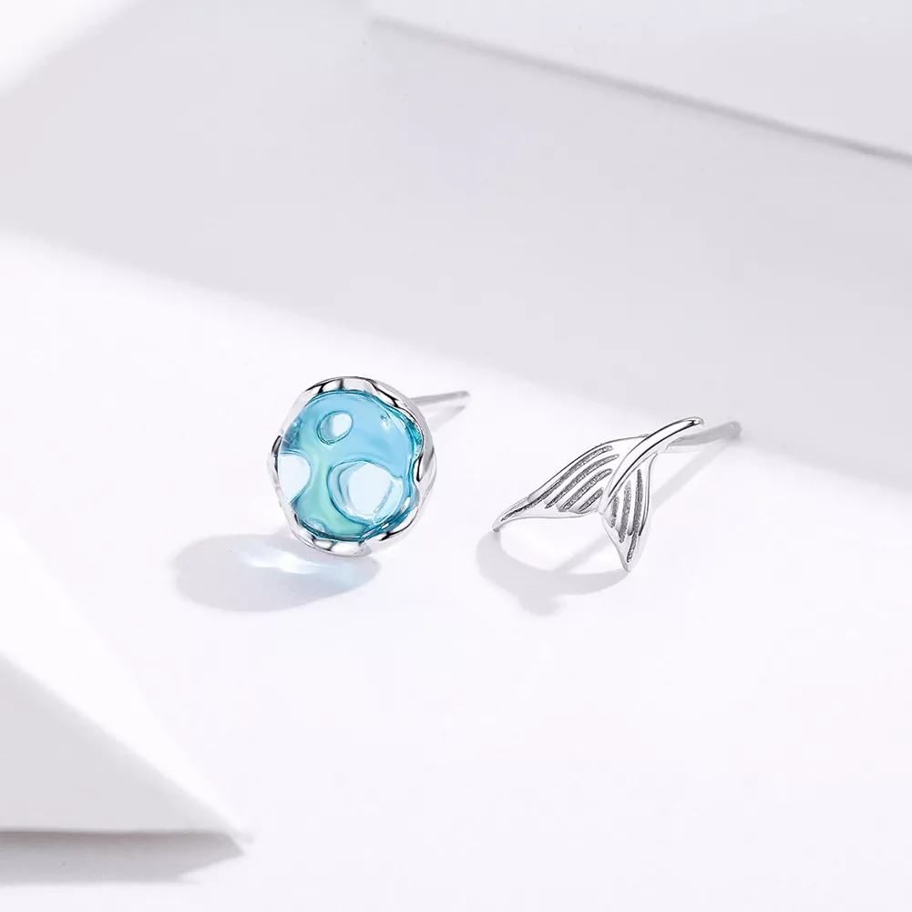 Brincos Petit Esperando sereia estilo Pandora - SCE630