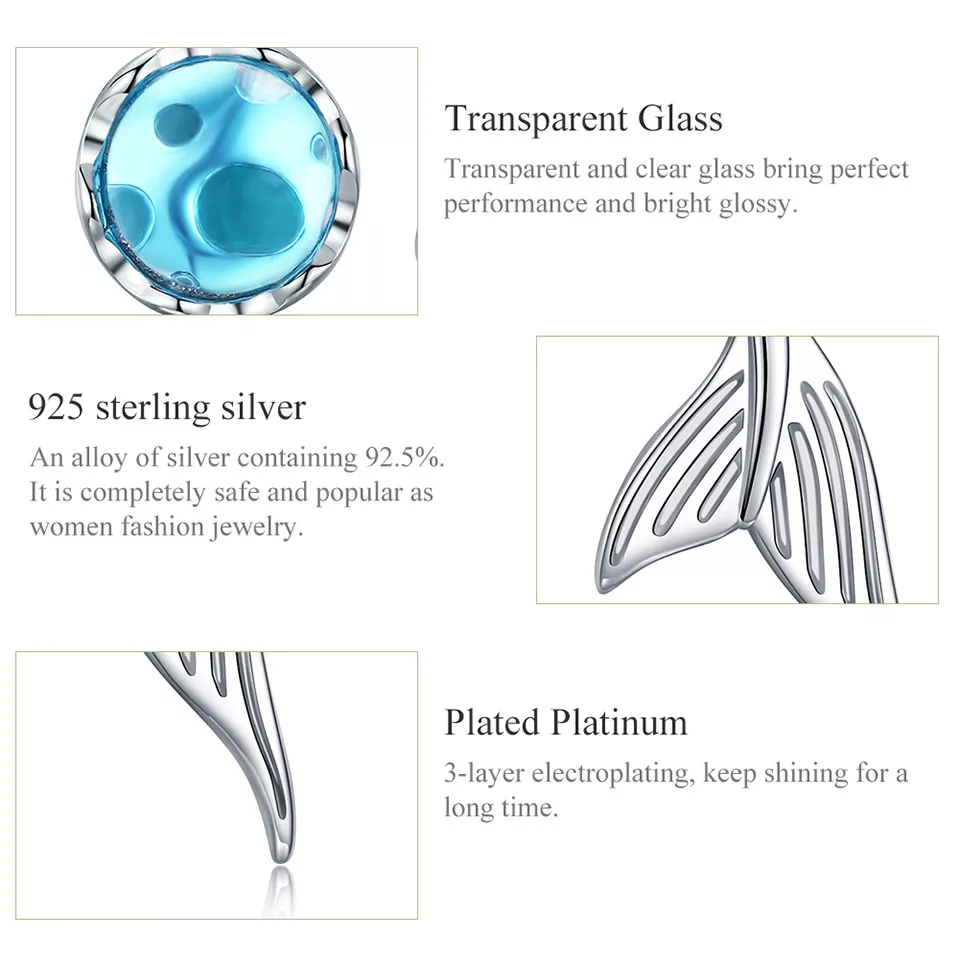 Brincos Petit Esperando sereia estilo Pandora - SCE630