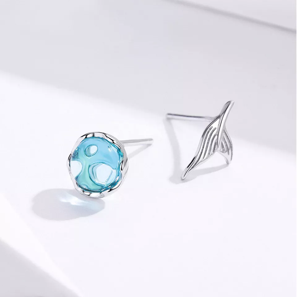 Brincos Petit Esperando sereia estilo Pandora - SCE630