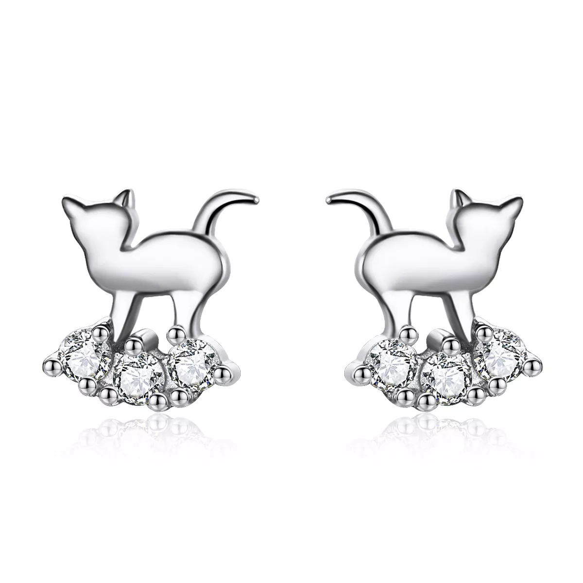 Brincos Petit Estrela miau estilo Pandora - SCE537