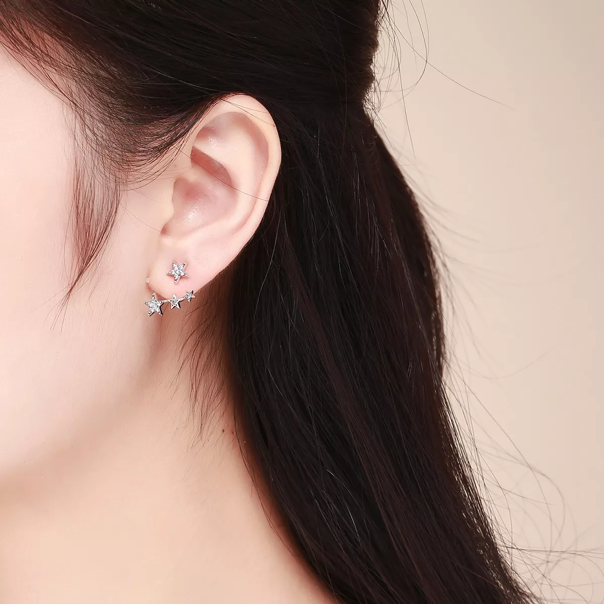 Brincos Petit Estrelas estilo Pandora - SCE448