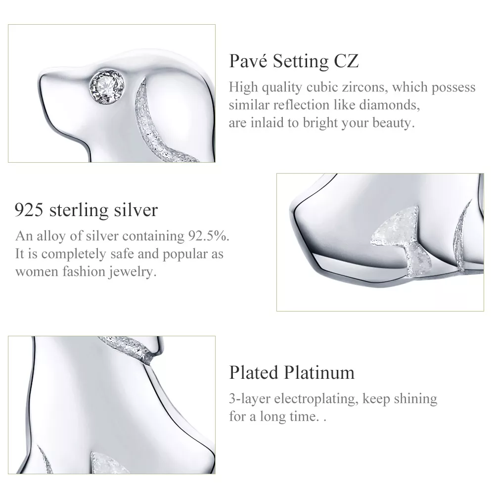 Brincos Petit Filhote de cachorro estilo Pandora - SCE584-Q