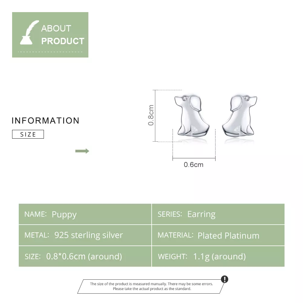 Brincos Petit Filhote de cachorro estilo Pandora - SCE584-Q