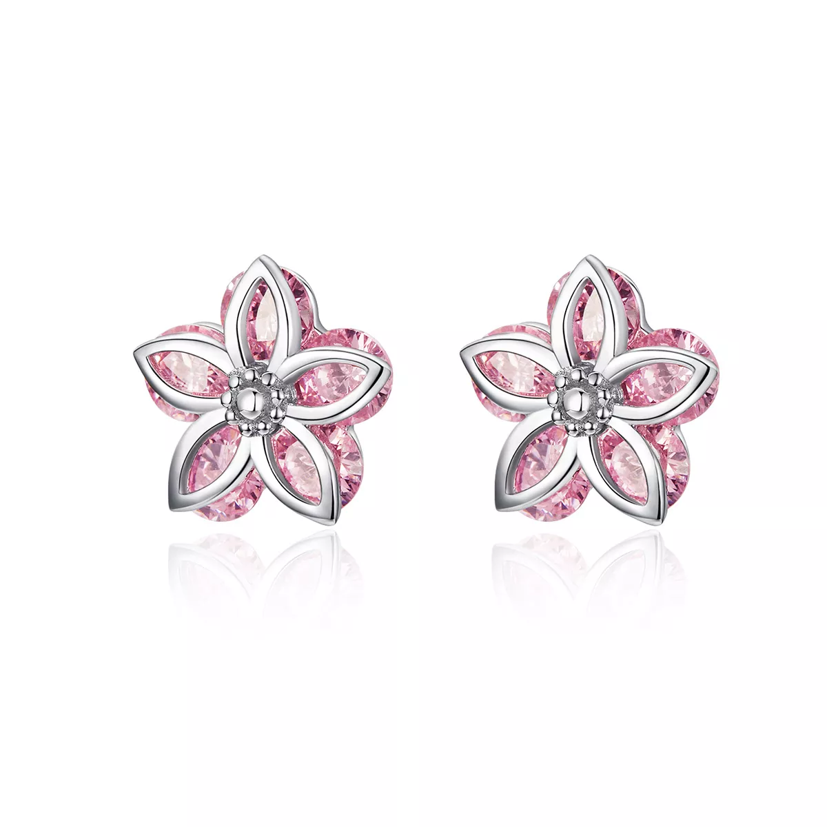 Brincos Petit Flores de cerejeira estilo Pandora - SCE644