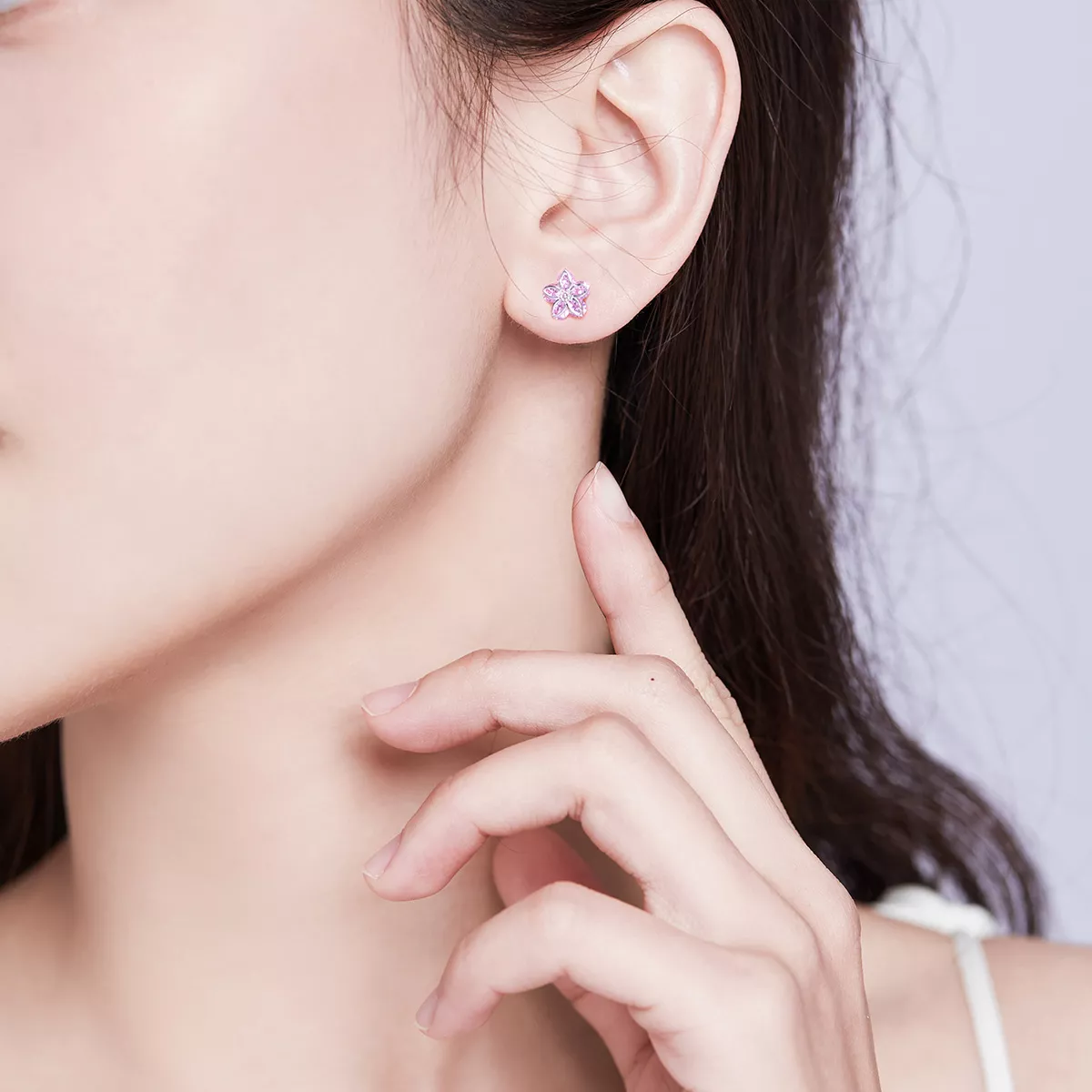 Brincos Petit Flores de cerejeira estilo Pandora - SCE644