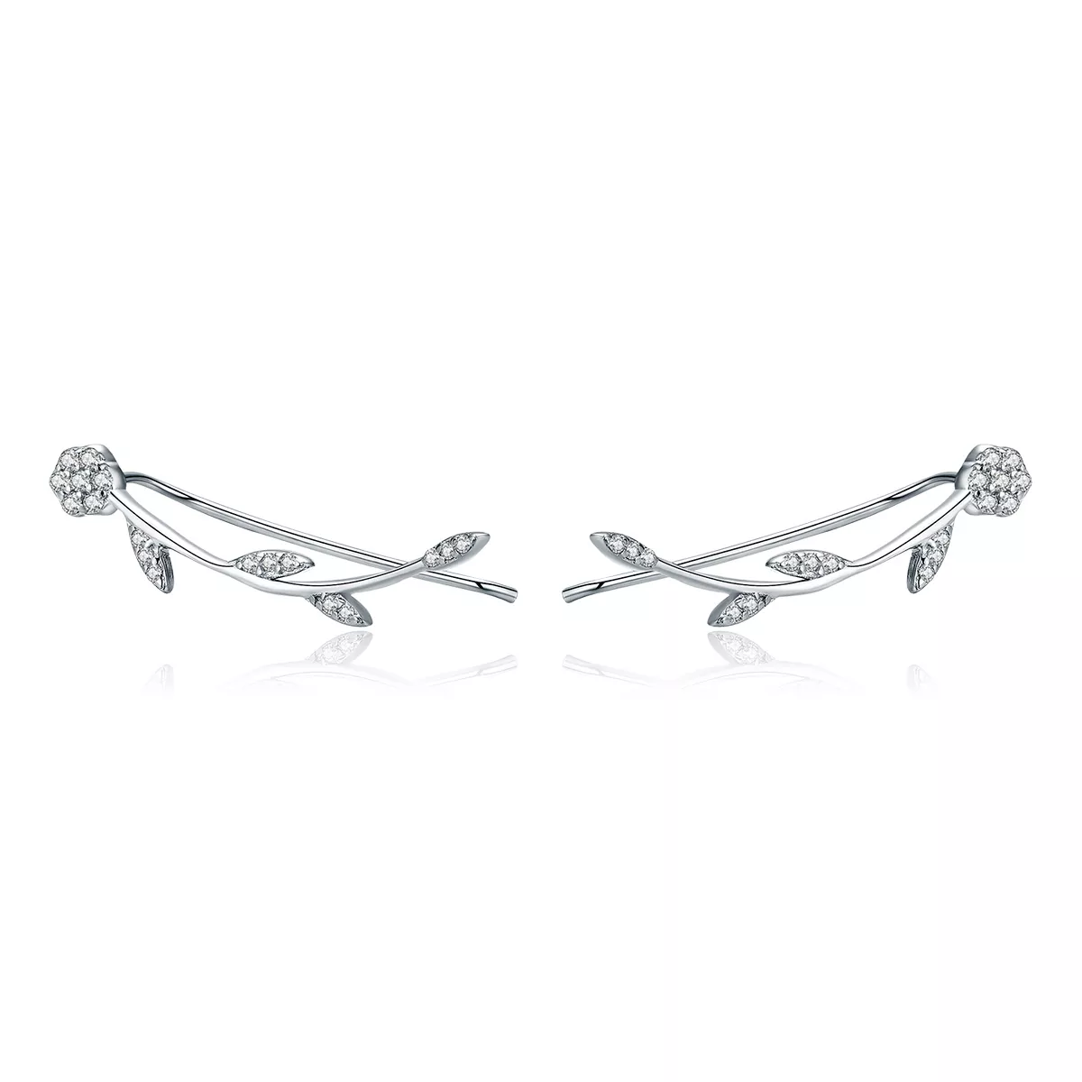 Brincos Petit Folhas Brilhantes estilo Pandora - SCE266