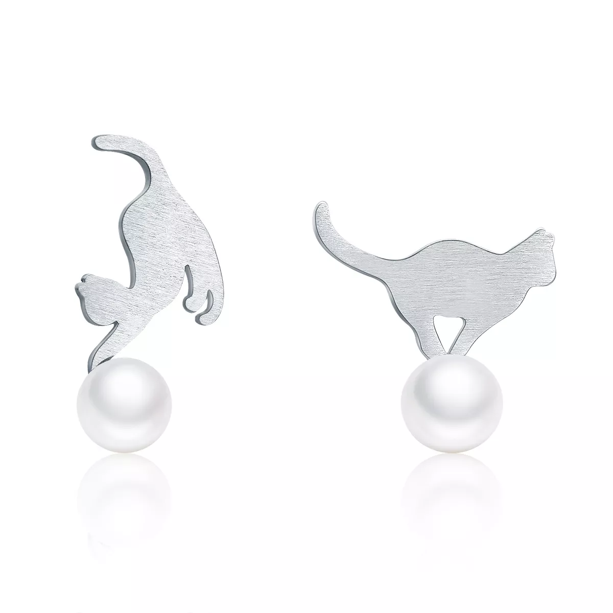 Brincos Petit Gatinho brincalhão estilo Pandora - SCE235