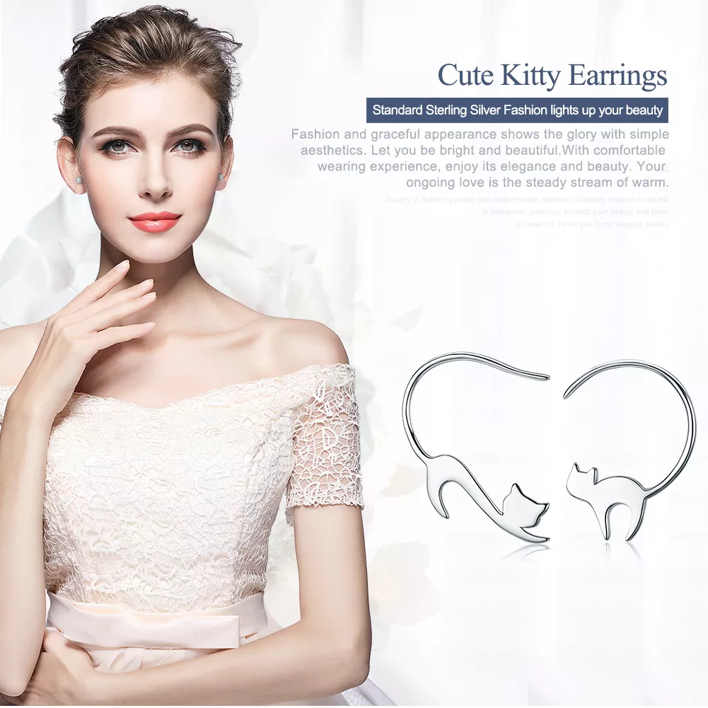 Brincos Petit Gatinho travesso estilo Pandora - SCE073