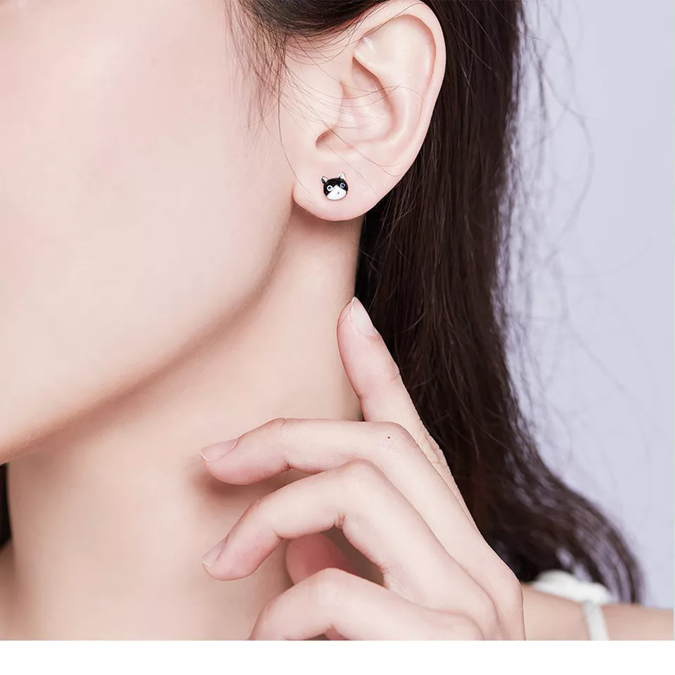 Brincos Petit Gato e peixe estilo Pandora - SCE623