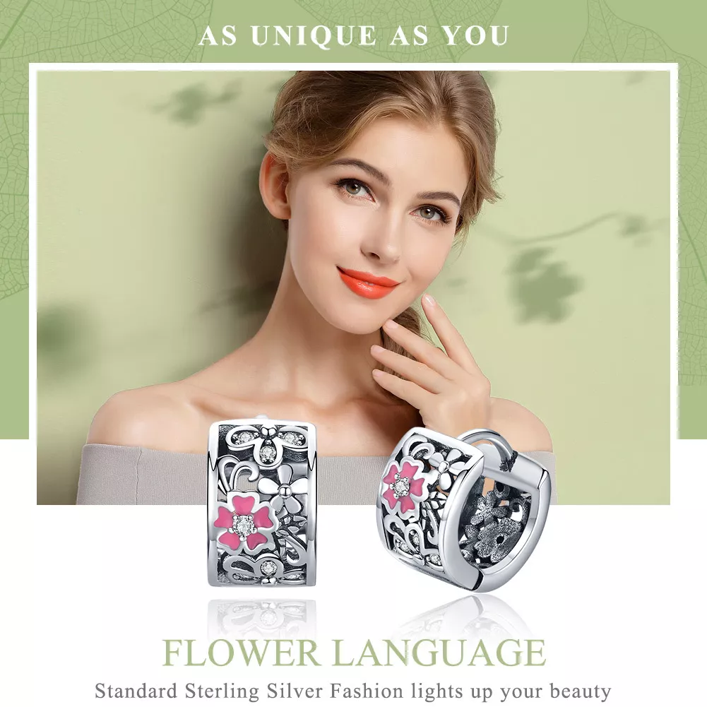 Brincos Petit Linguagem das flores estilo Pandora - SCE541