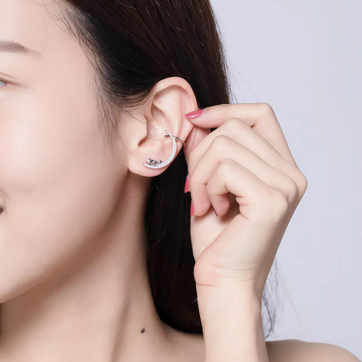 Brincos Petit Lua e Estrelas estilo Pandora - SCE616