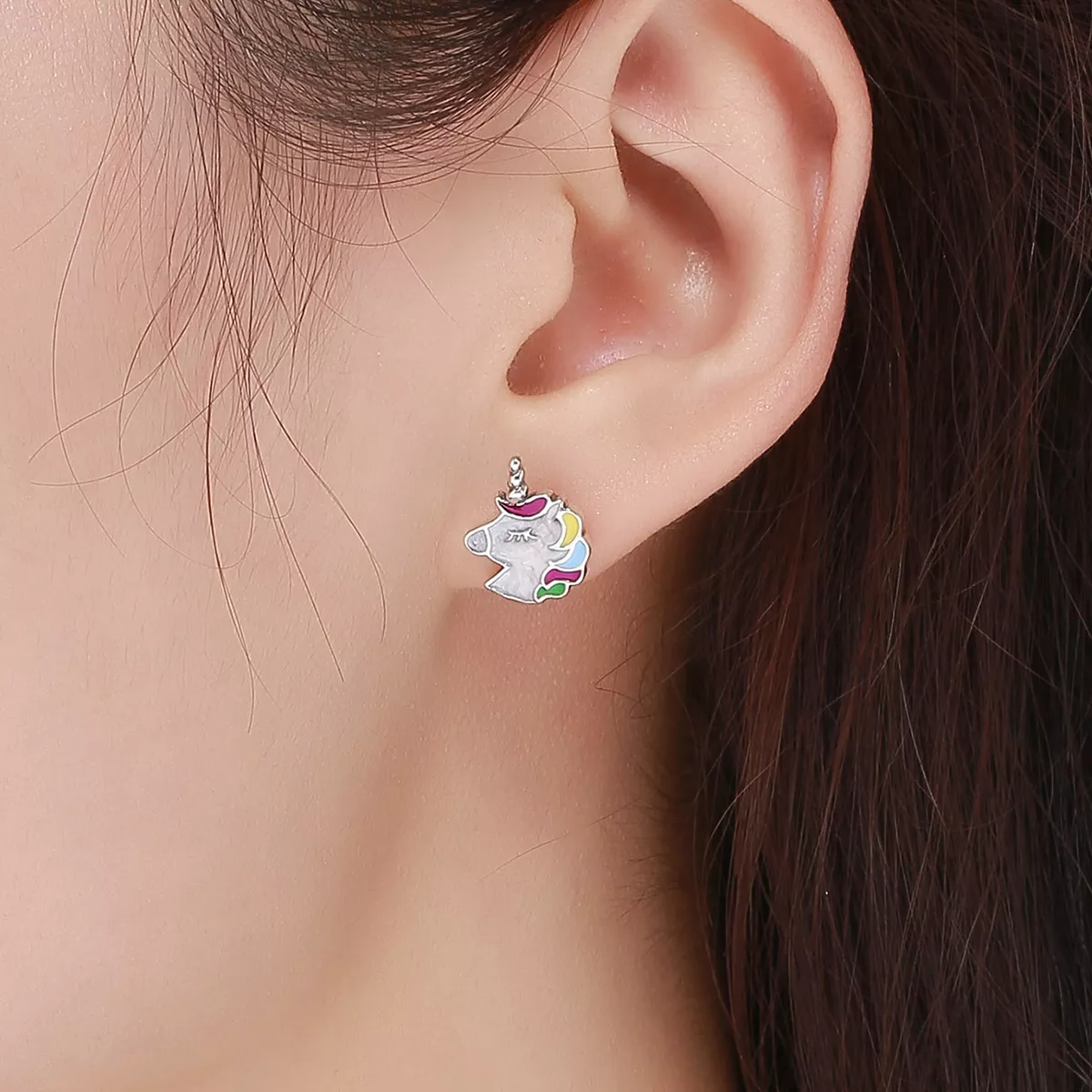 Brincos Petit Memória de Unicórnio estilo Pandora - SCE393