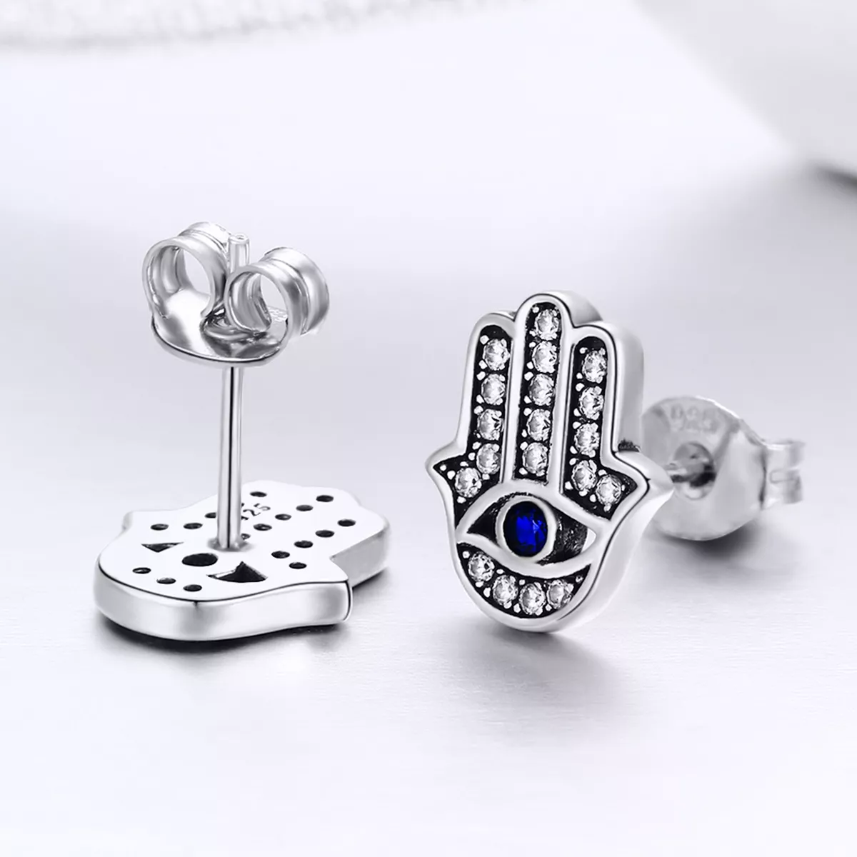 Brincos Petit Mão Hamsa estilo Pandora - SCE389