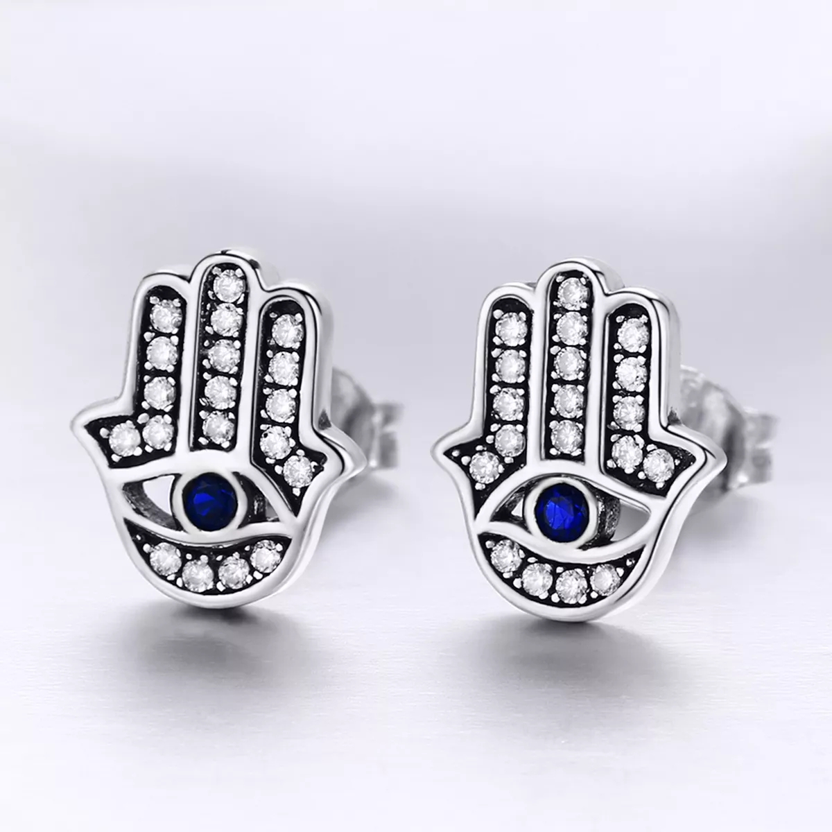 Brincos Petit Mão Hamsa estilo Pandora - SCE389