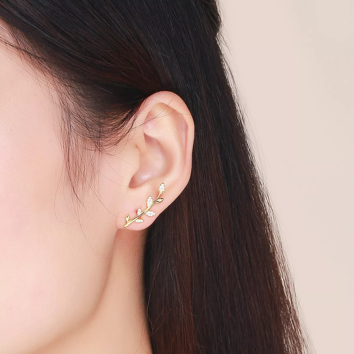 Brincos Petit Ramo de folhas estilo Pandora - SCE556