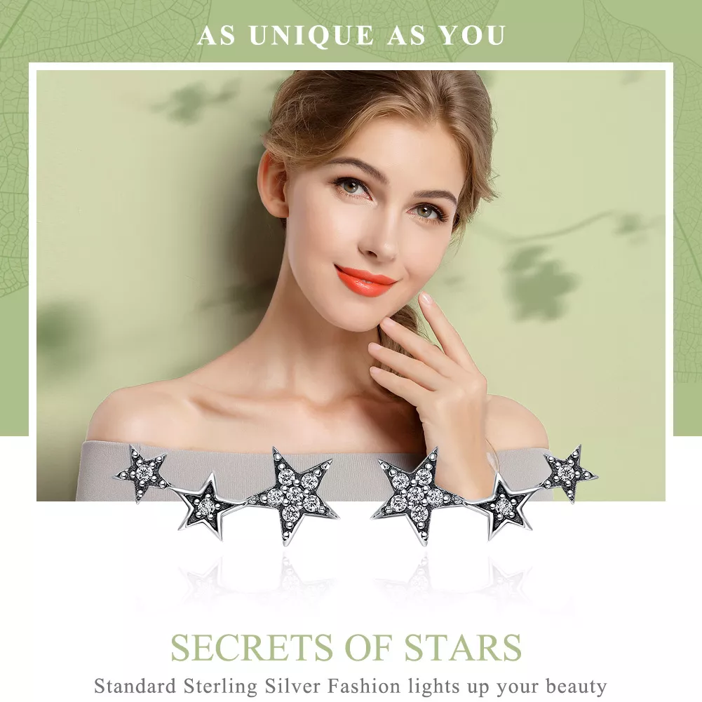 Brincos Petit Segredos das estrelas estilo Pandora - SCE175