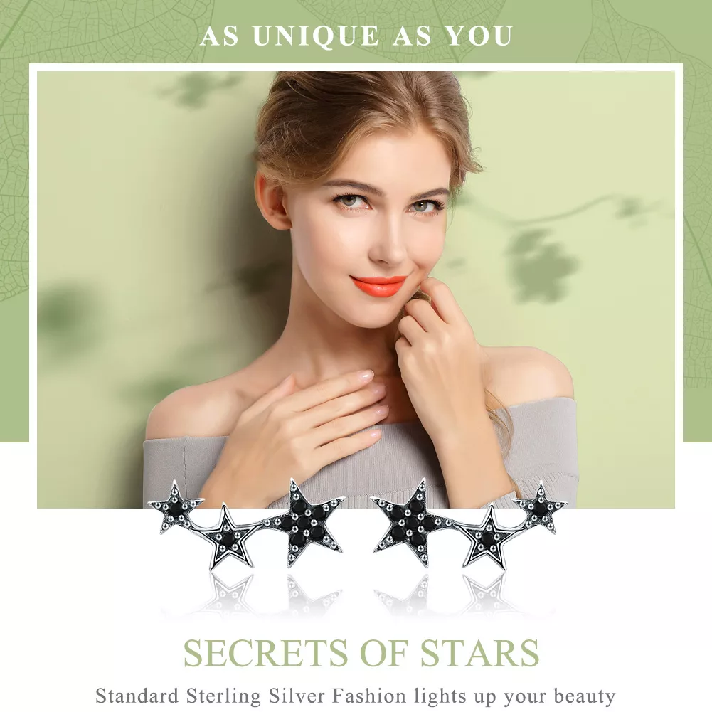 Brincos Petit Segredos das estrelas estilo Pandora - SCE292