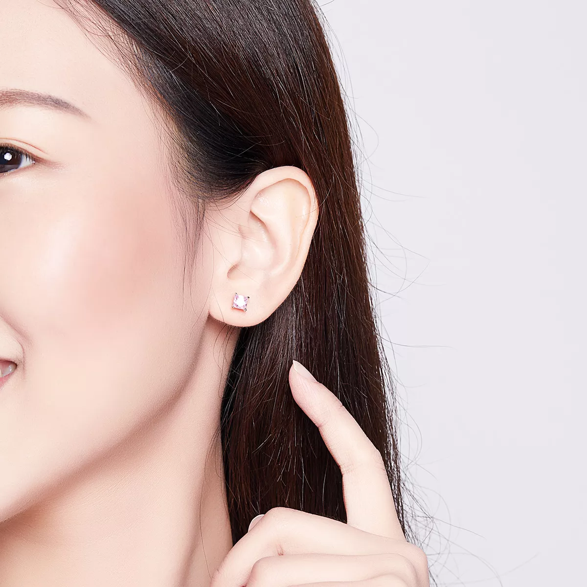 Brincos Petit Sorte rosa estilo Pandora - SCE660