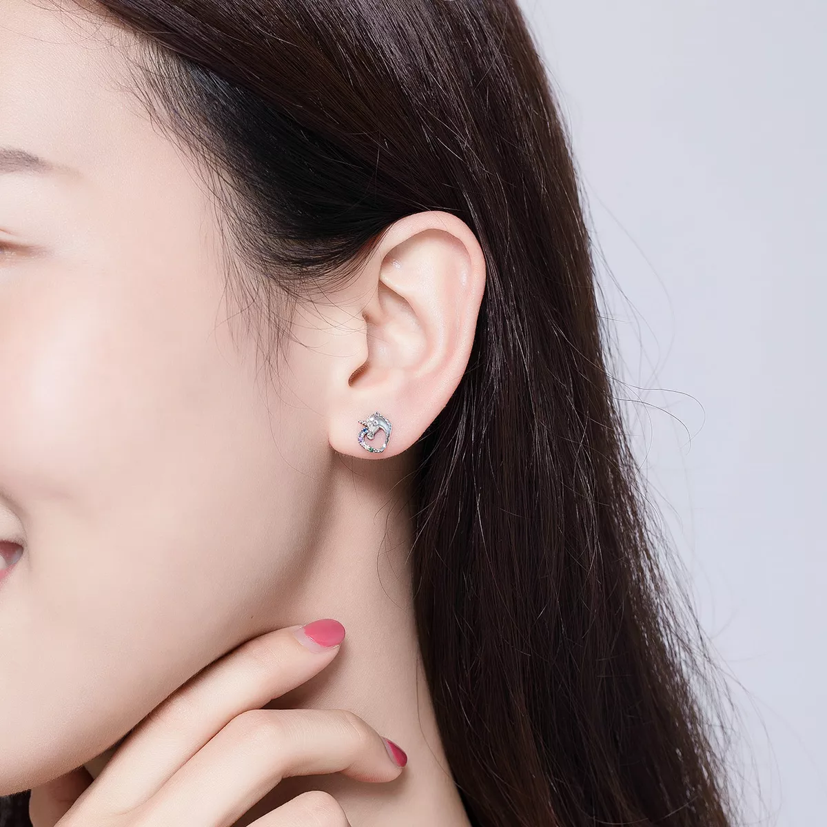 Brincos Petit Unicórnio estilo Pandora - SCE611