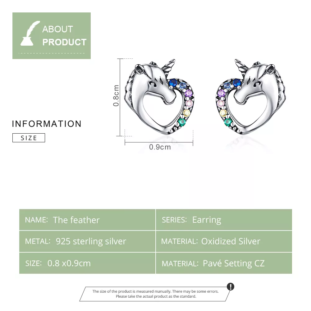 Brincos Petit Unicórnio estilo Pandora - SCE611