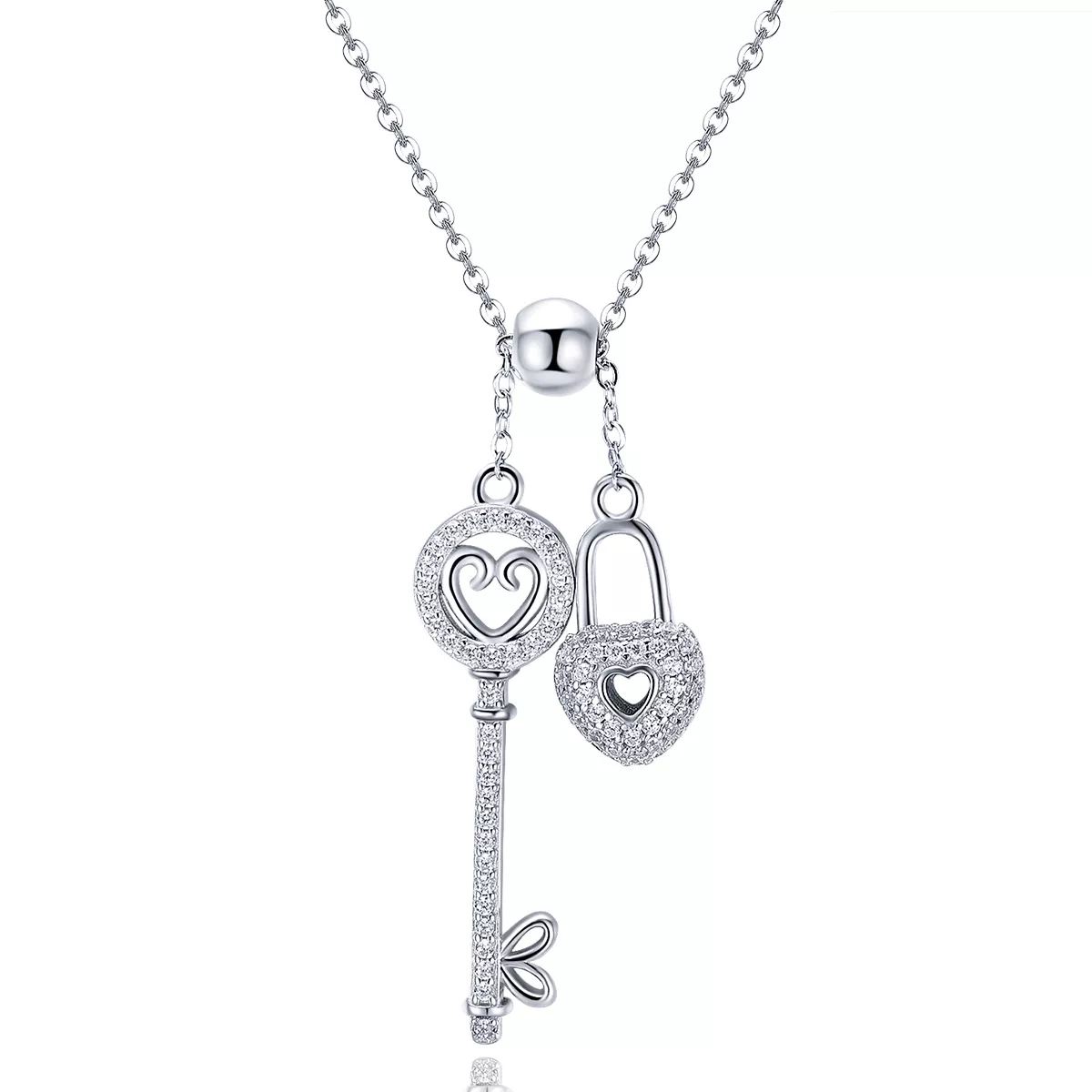 Colar Chave do Heart Lock estilo Pandora - SCN290