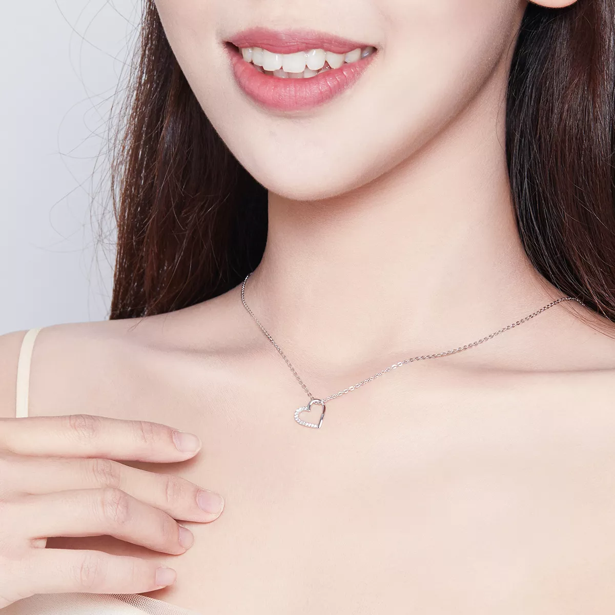 Colar Coração Cintilante estilo Pandora - SCN347