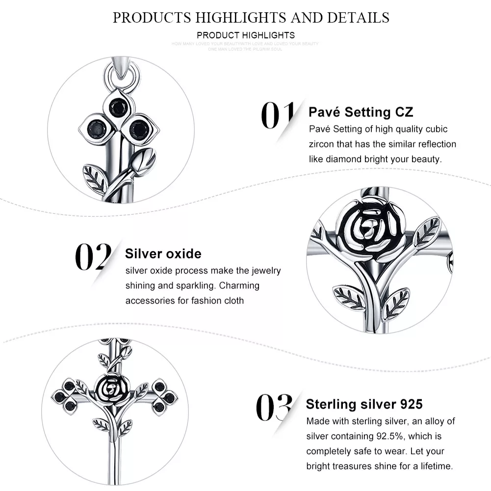 Colar Cruz de Rosa life Pandora - SCN091