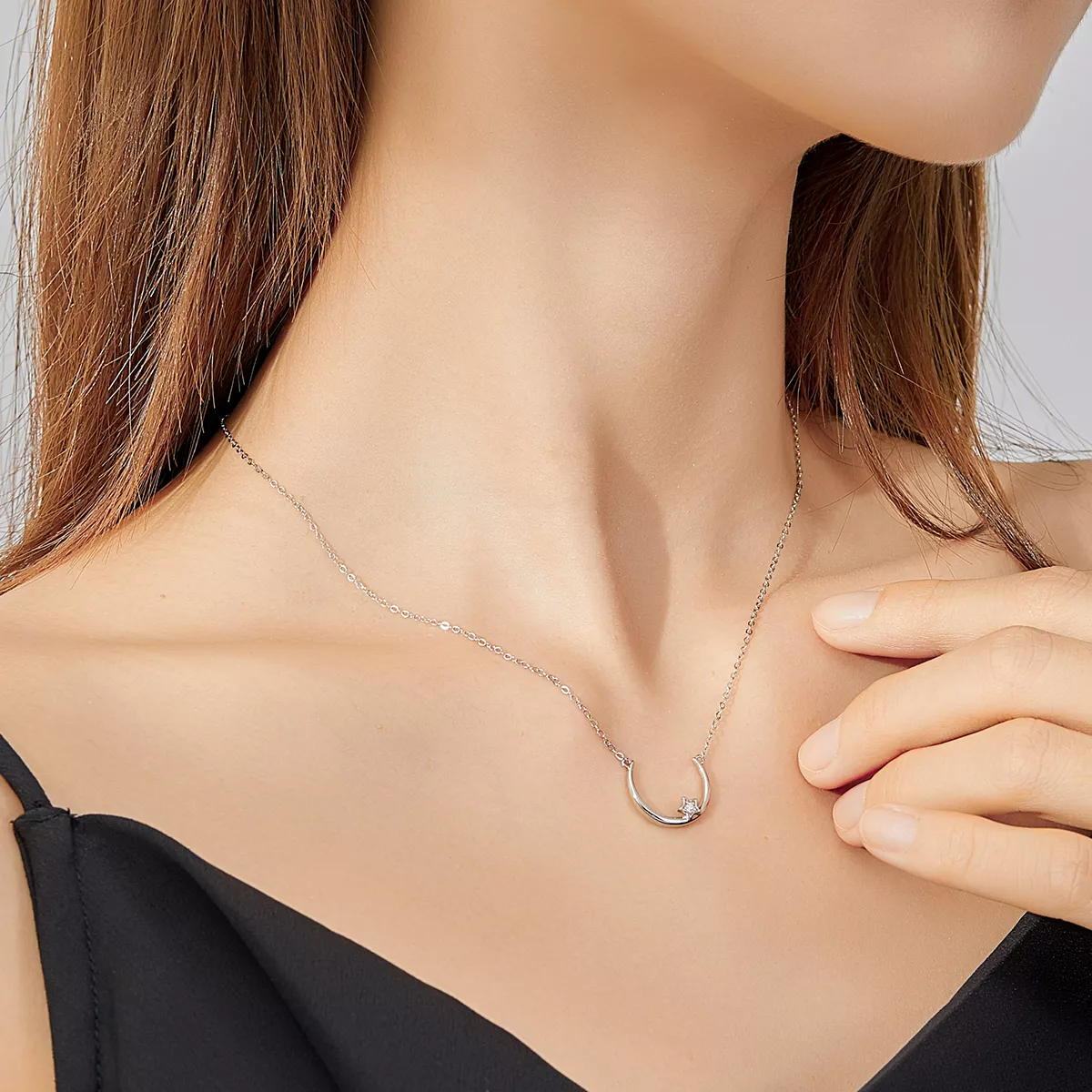 Colar Estrela offset círculo estilo Pandora - SCN382