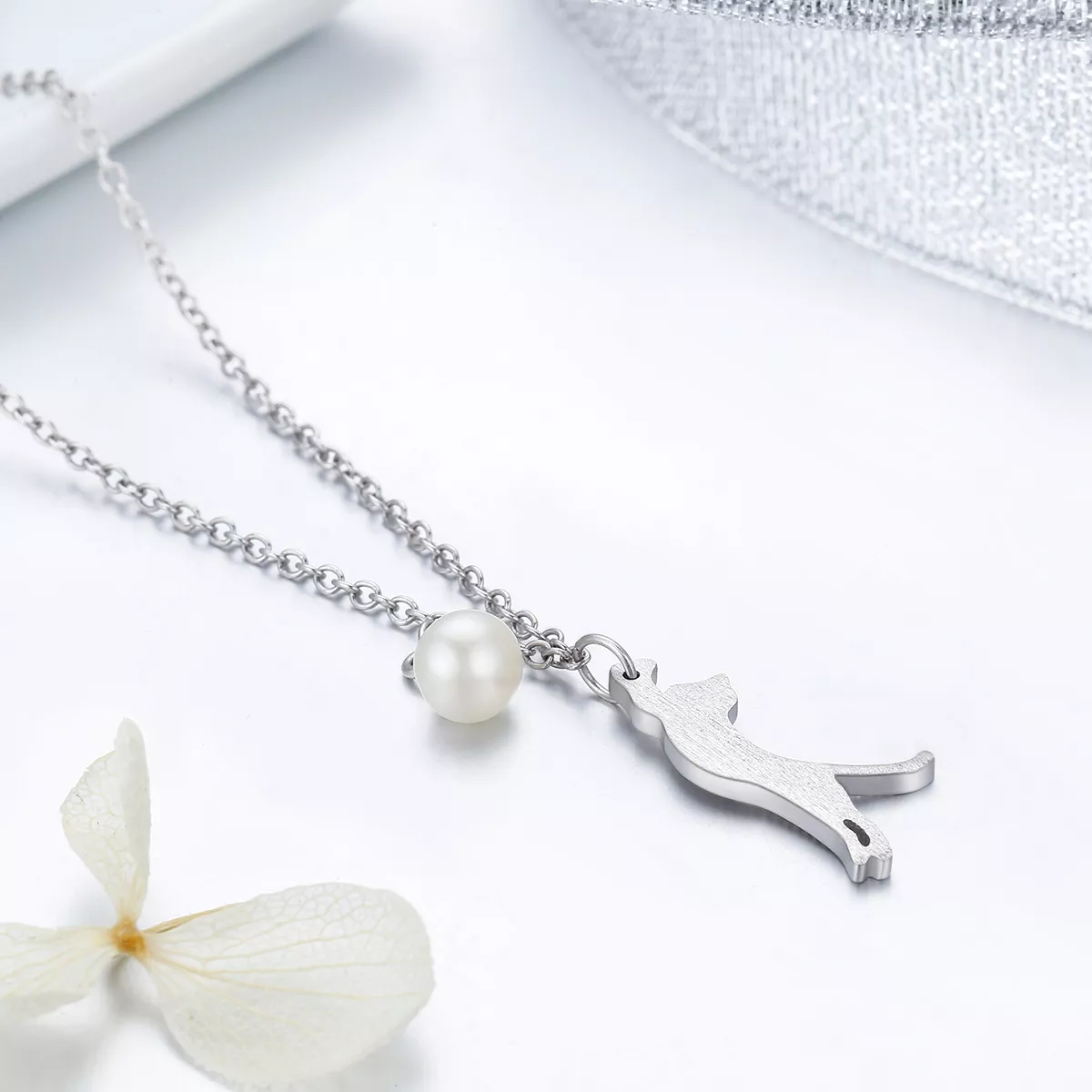 Colar Gatinho brincalhão estilo Pandora - SCN175