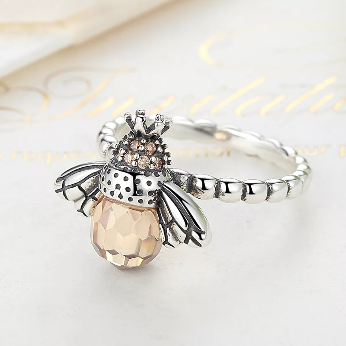 Anel Abelha rainha life Pandora - SCR025