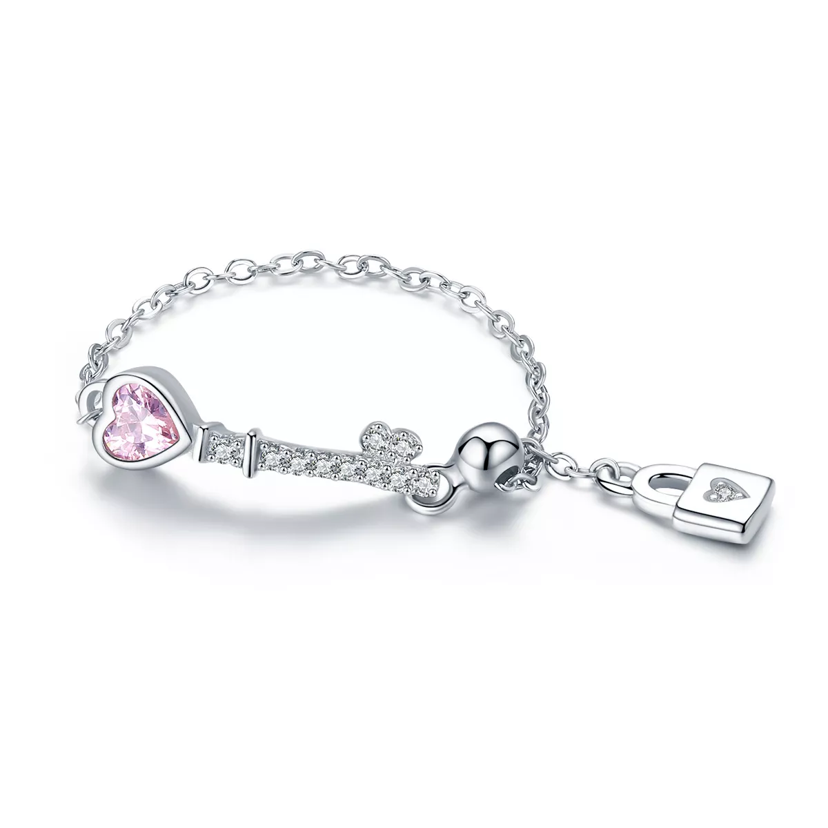 Anel Chave do Heart Lock estilo Pandora - SCR425