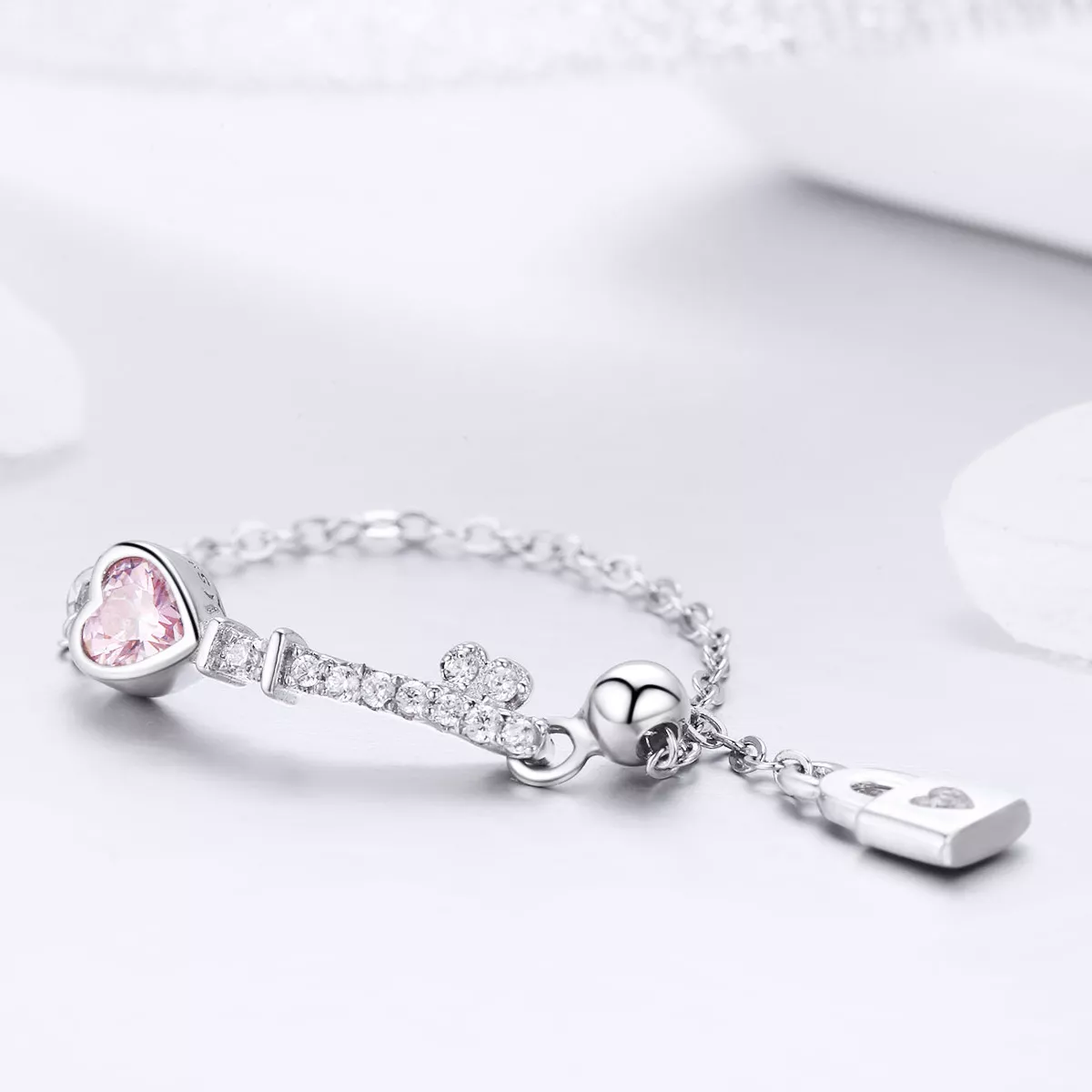 Anel Chave do Heart Lock estilo Pandora - SCR425