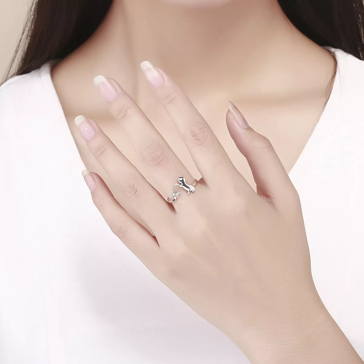 Anel Companheirismo do gato estilo Pandora - SCR443