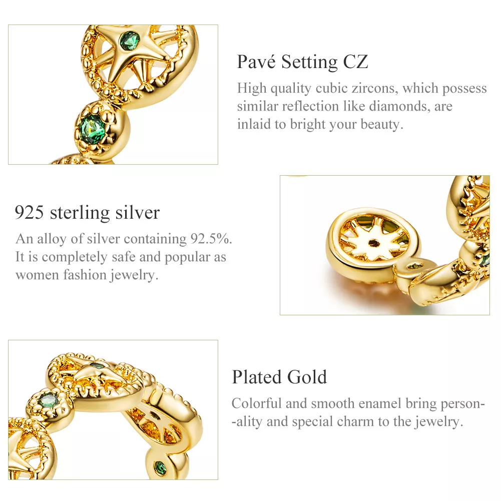 Anel Estrela brilhante estilo Pandora - SCR518